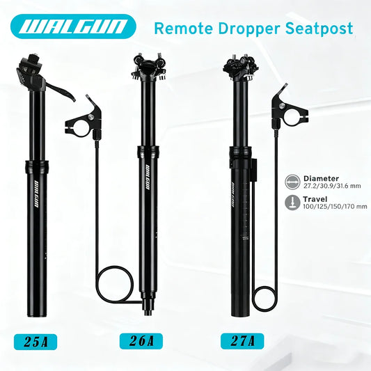 MTB Hydraulic Dropper Seat post – Remote Adjustable Telescopic Seat Post, 27.2/30.9/31.6mm