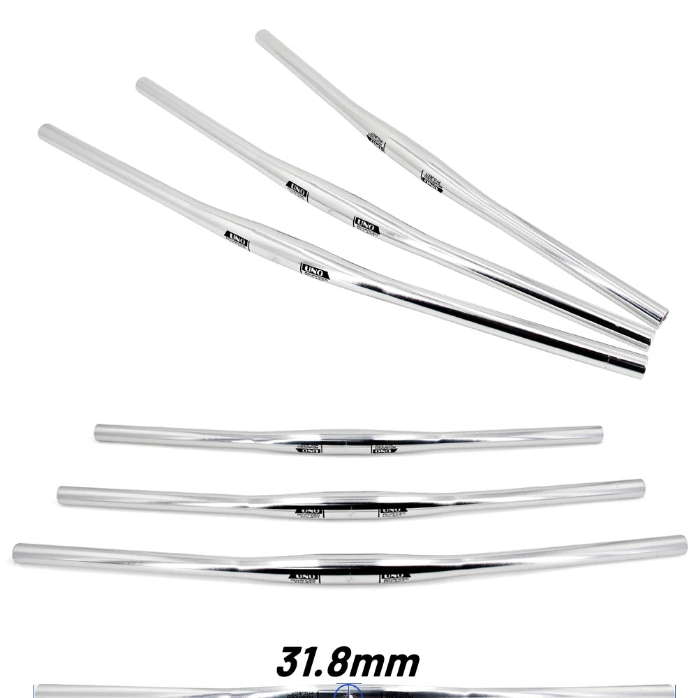 Upgraded Chrome 31.8mm Aluminum Alloy MTB Handlebar – Flat/Riser Bar, 640–800mm Widths
