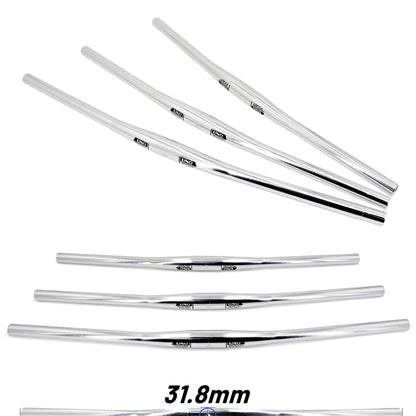 Upgraded Chrome 31.8mm Aluminum Alloy MTB Handlebar – Flat/Riser Bar, 640–800mm Widths