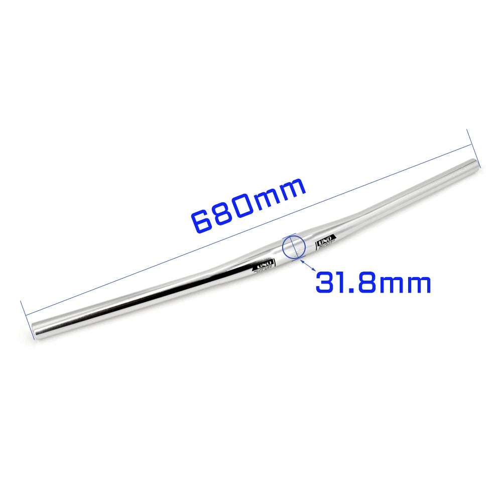 Upgraded Chrome 31.8mm Aluminum Alloy MTB Handlebar – Flat/Riser Bar, 640–800mm Widths
