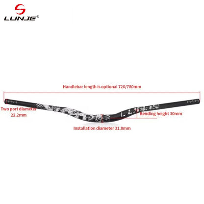 Upgraded with pattern 31.8mm MTB Riser Handlebar – Aluminum Alloy, 720/780mm Downhill Bike Bar