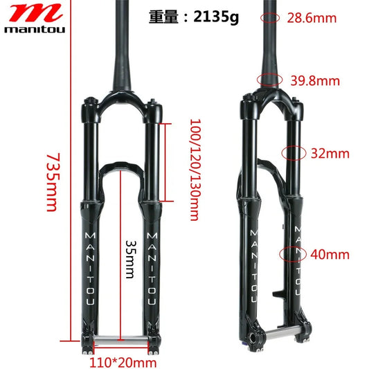 Manitou Circus Expert DJ Fork 26" Air Suspension Fork 100mm Travel 110x20mm Boost Tapered
