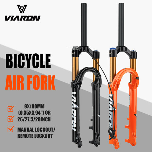 VIARON MTB Air Suspension Fork 120mm Travel 26/27.5/29" QR 9x100mm Straight Steerer