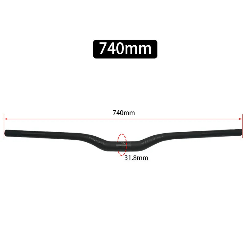 Upgraded Full Carbon Fiber MTB Handlebar – 31.8mm Straight/Riser Bar, 600–780mm Matte Finish