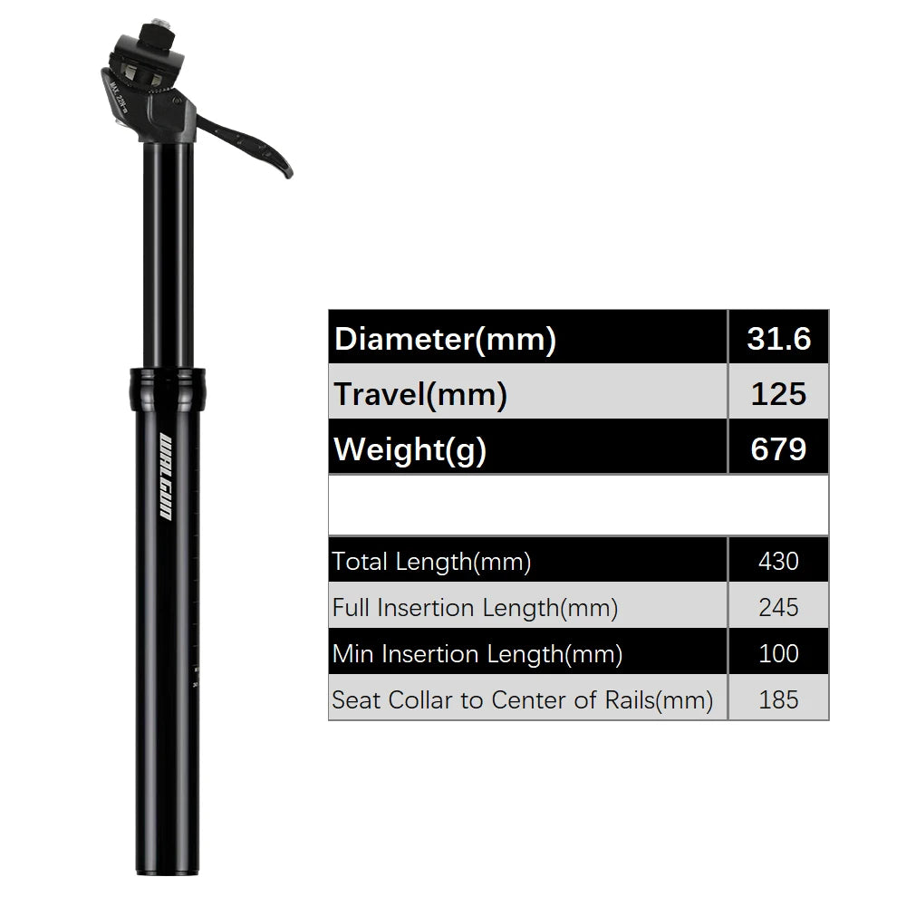MTB Hydraulic Dropper Seat post – Remote Adjustable Telescopic Seat Post, 27.2/30.9/31.6mm