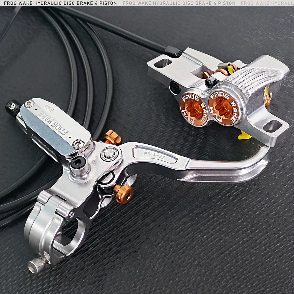 Upgraded FV4-H 4-Piston Hydraulic Disc Brake with Aluminum Inline Levers