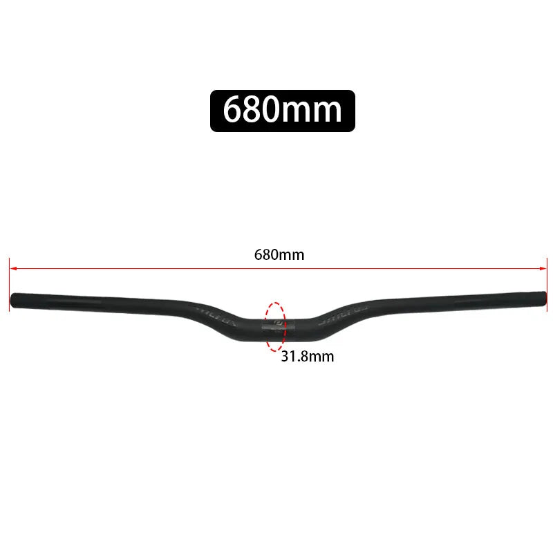 Upgraded Full Carbon Fiber MTB Handlebar – 31.8mm Straight/Riser Bar, 600–780mm Matte Finish