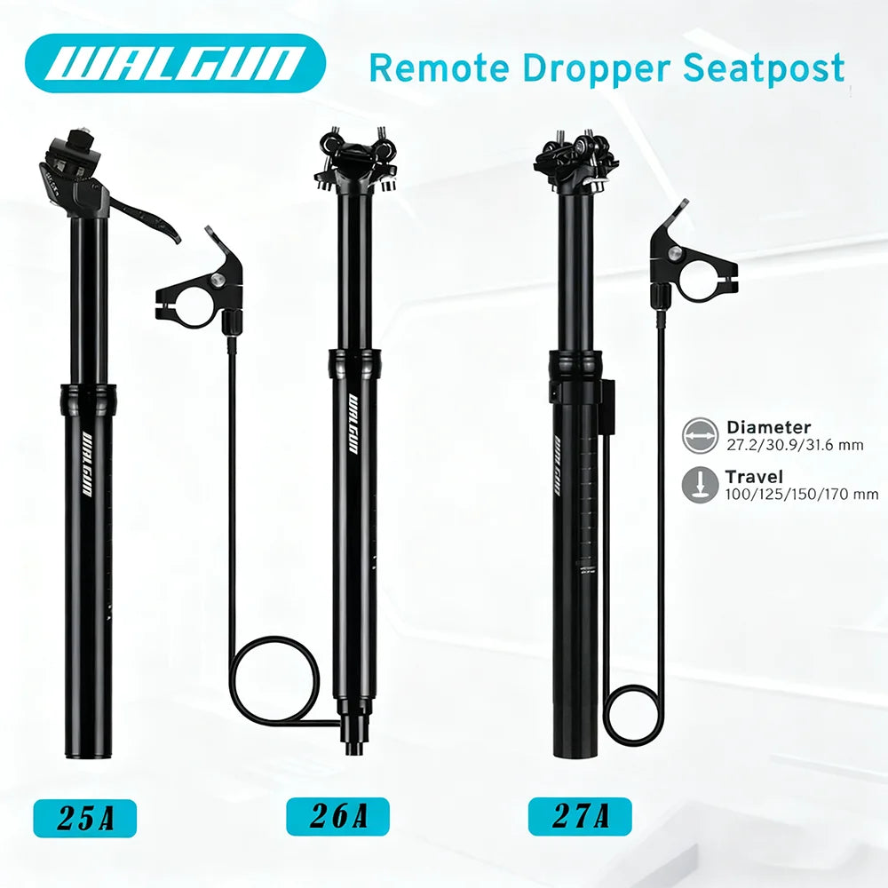 MTB Hydraulic Dropper Seat post – Remote Adjustable Telescopic Seat Post, 27.2/30.9/31.6mm