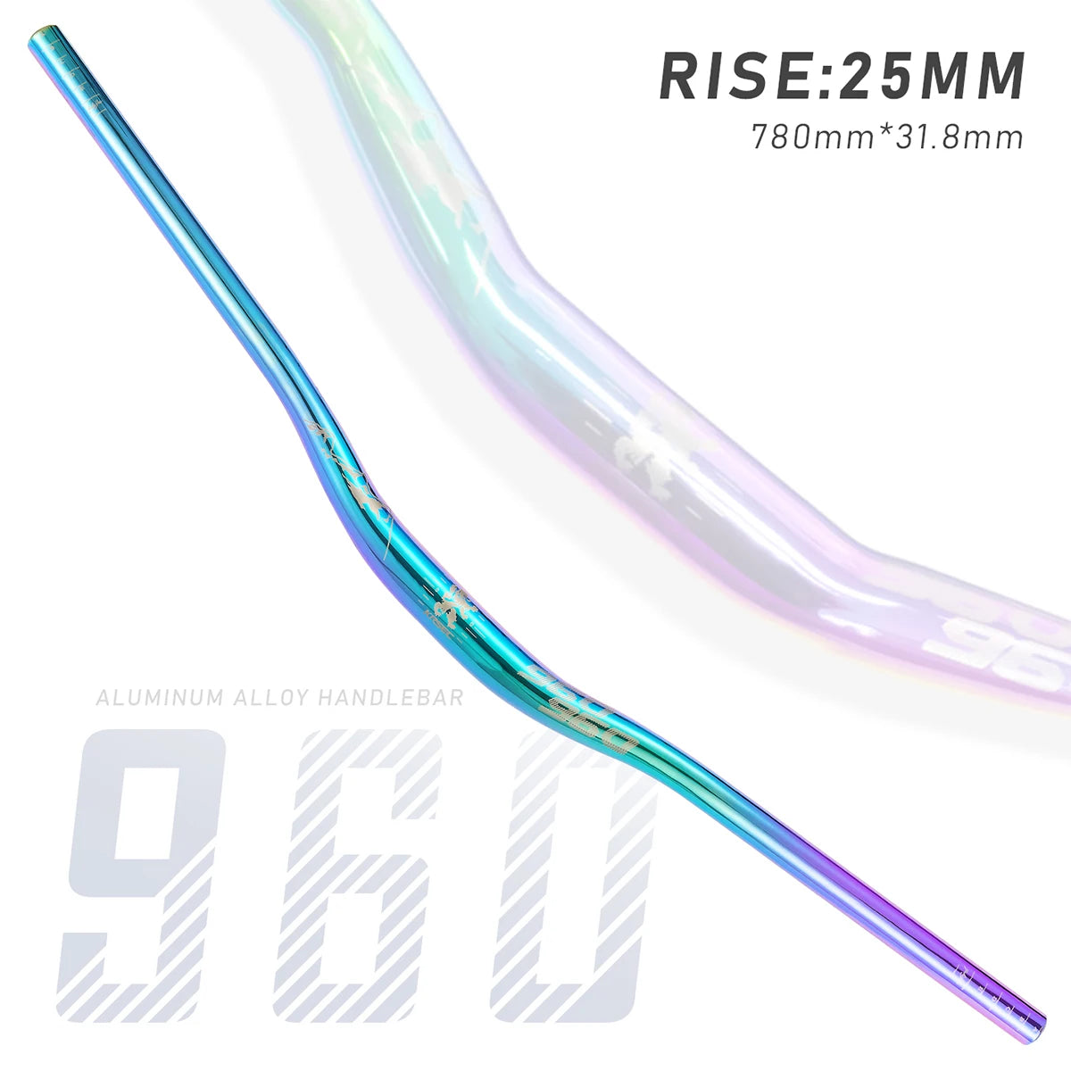 Upgraded 31.8mm MTB Riser Handlebar – Aluminum Alloy, 25mm Rise, 780mm Width