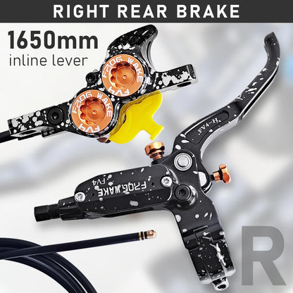 Upgraded FV4-H 4-Piston Hydraulic Disc Brake with Aluminum Inline Levers