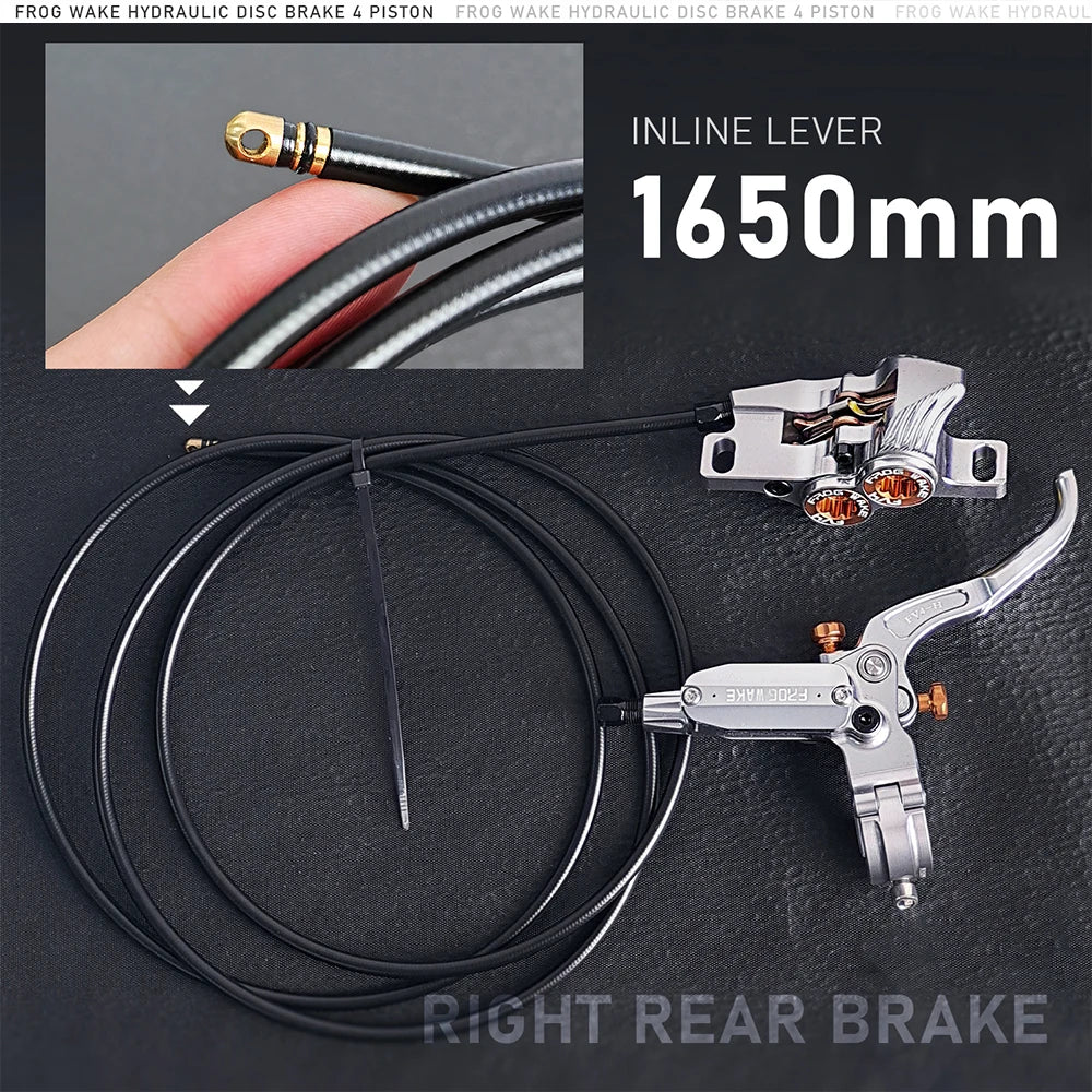Upgraded FV4-H 4-Piston Hydraulic Disc Brake with Aluminum Inline Levers