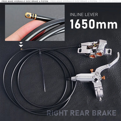 Upgraded FV4-H 4-Piston Hydraulic Disc Brake with Aluminum Inline Levers