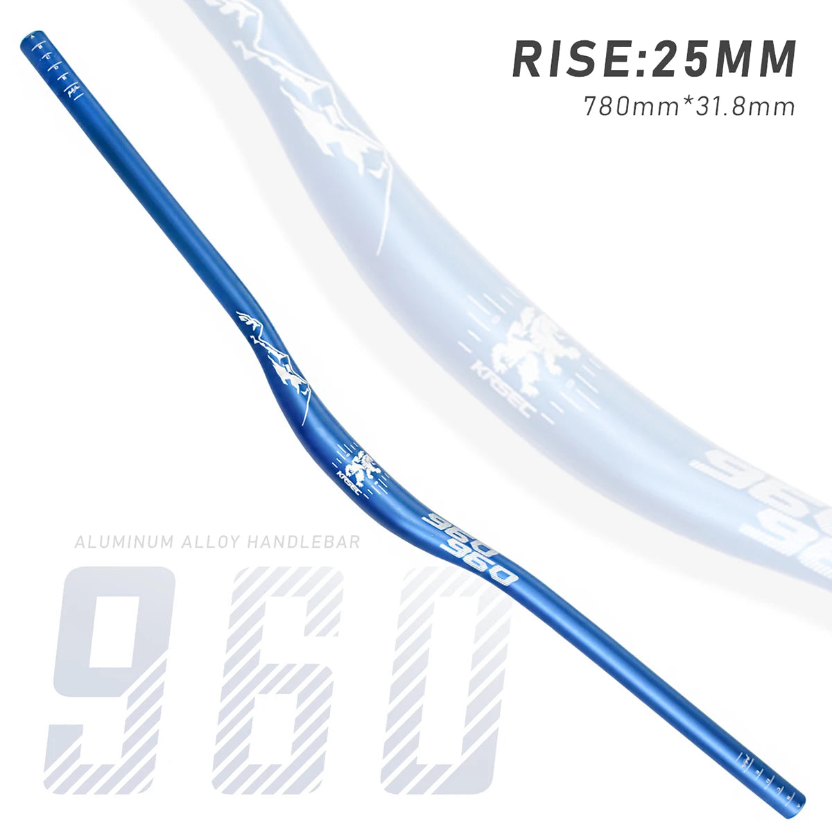 Upgraded 31.8mm MTB Riser Handlebar – Aluminum Alloy, 25mm Rise, 780mm Width