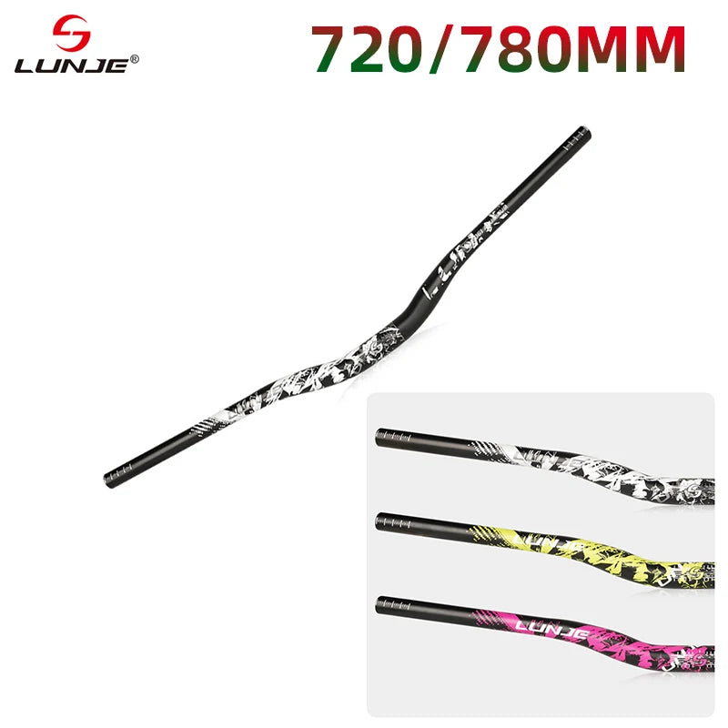 Upgraded with pattern 31.8mm MTB Riser Handlebar – Aluminum Alloy, 720/780mm Downhill Bike Bar