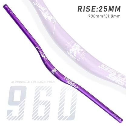 Upgraded 31.8mm MTB Riser Handlebar – Aluminum Alloy, 25mm Rise, 780mm Width