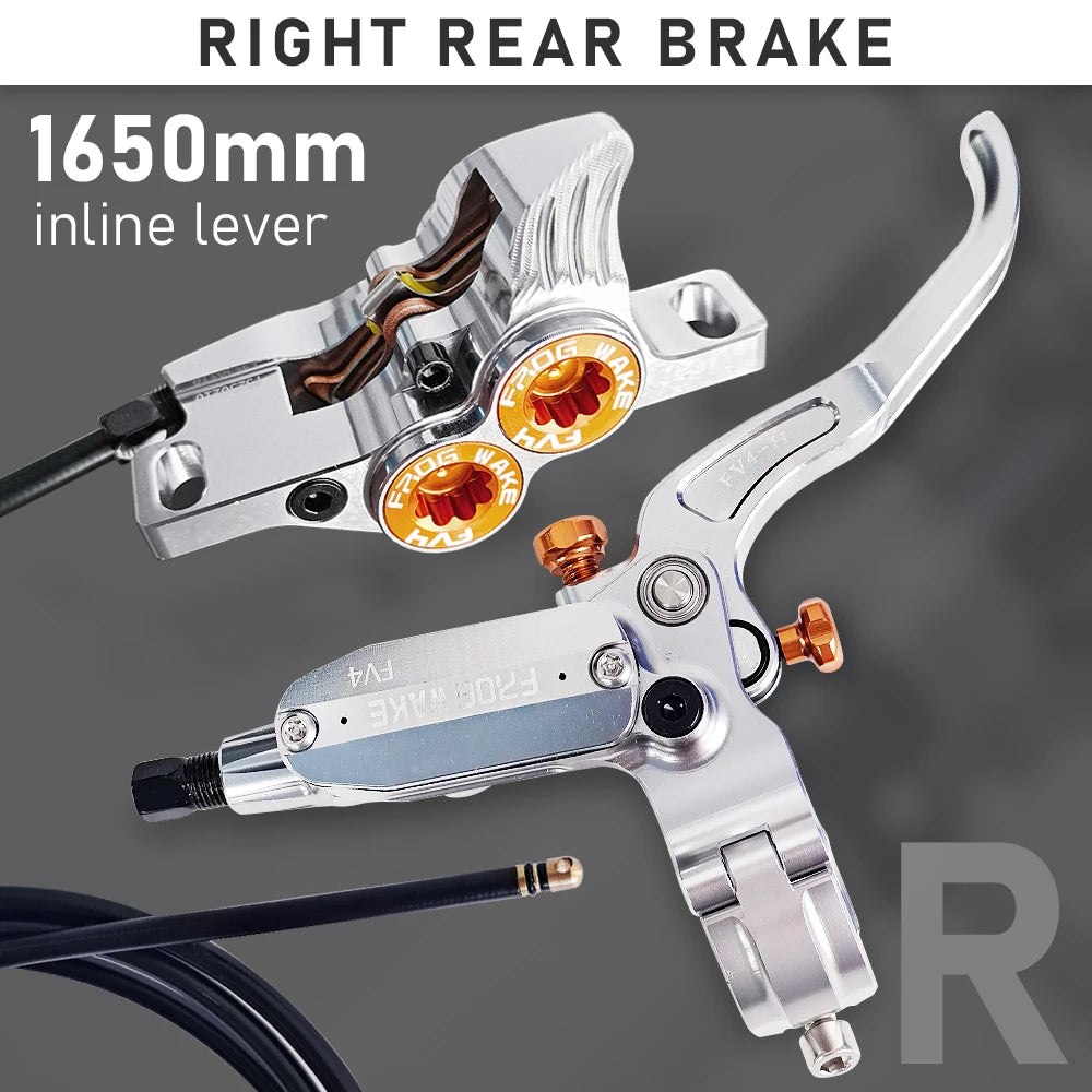 Upgraded FV4-H 4-Piston Hydraulic Disc Brake with Aluminum Inline Levers