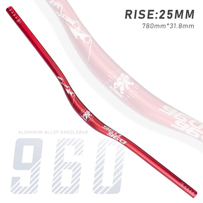 Upgraded 31.8mm MTB Riser Handlebar – Aluminum Alloy, 25mm Rise, 780mm Width