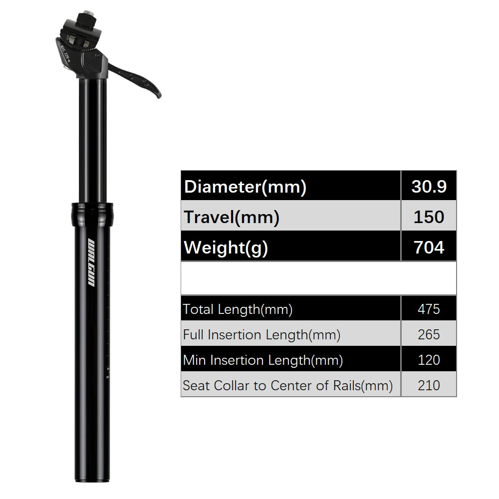 MTB Hydraulic Dropper Seat post – Remote Adjustable Telescopic Seat Post, 27.2/30.9/31.6mm