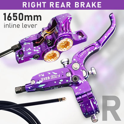 Upgraded FV4-H 4-Piston Hydraulic Disc Brake with Aluminum Inline Levers