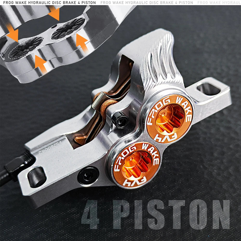 Upgraded FV4-H 4-Piston Hydraulic Disc Brake with Aluminum Inline Levers