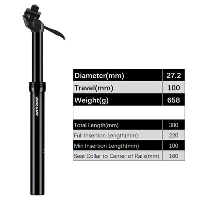 MTB Hydraulic Dropper Seat post – Remote Adjustable Telescopic Seat Post, 27.2/30.9/31.6mm