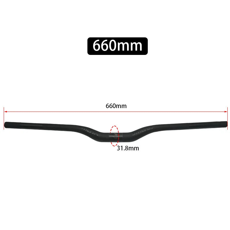 Upgraded Full Carbon Fiber MTB Handlebar – 31.8mm Straight/Riser Bar, 600–780mm Matte Finish