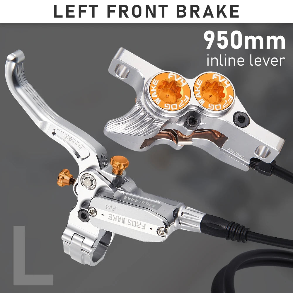 Upgraded FV4-H 4-Piston Hydraulic Disc Brake with Aluminum Inline Levers