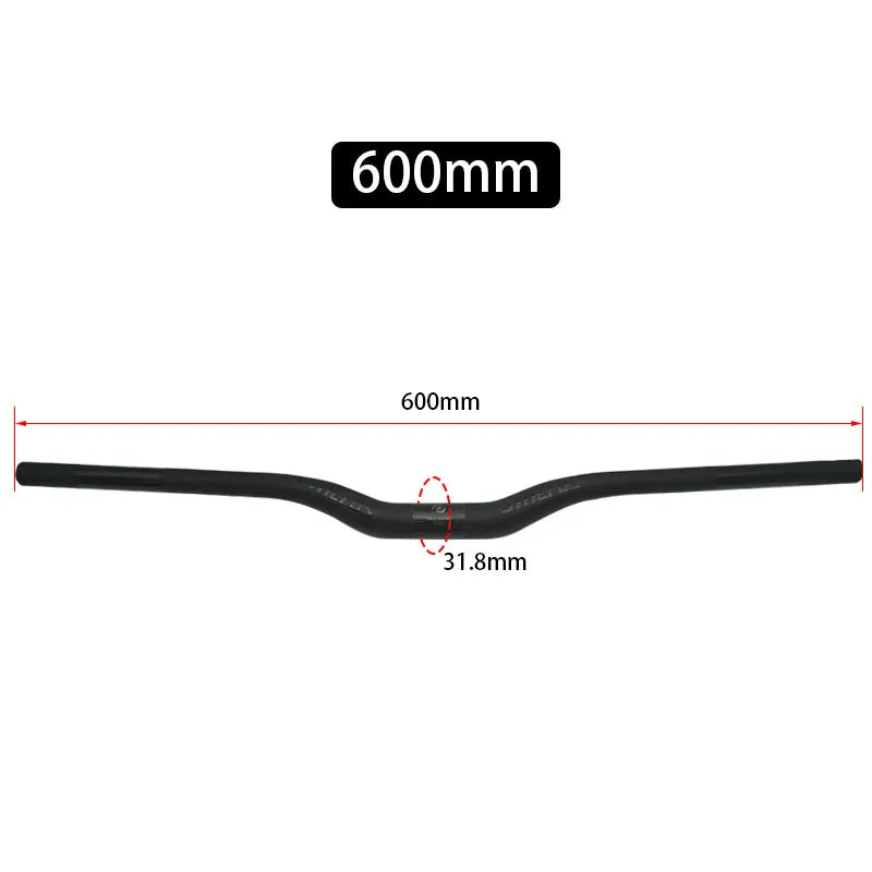 Upgraded Full Carbon Fiber MTB Handlebar – 31.8mm Straight/Riser Bar, 600–780mm Matte Finish