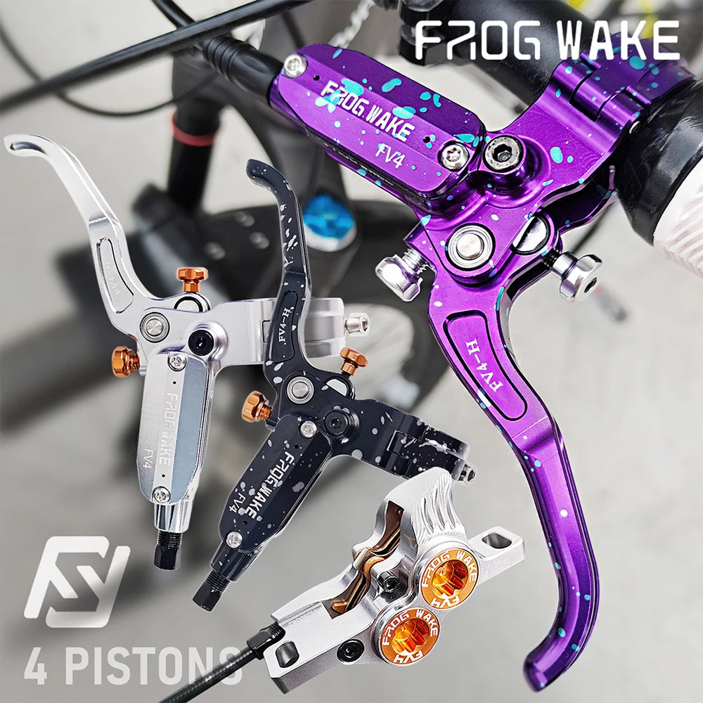 Upgraded FV4-H 4-Piston Hydraulic Disc Brake with Aluminum Inline Levers
