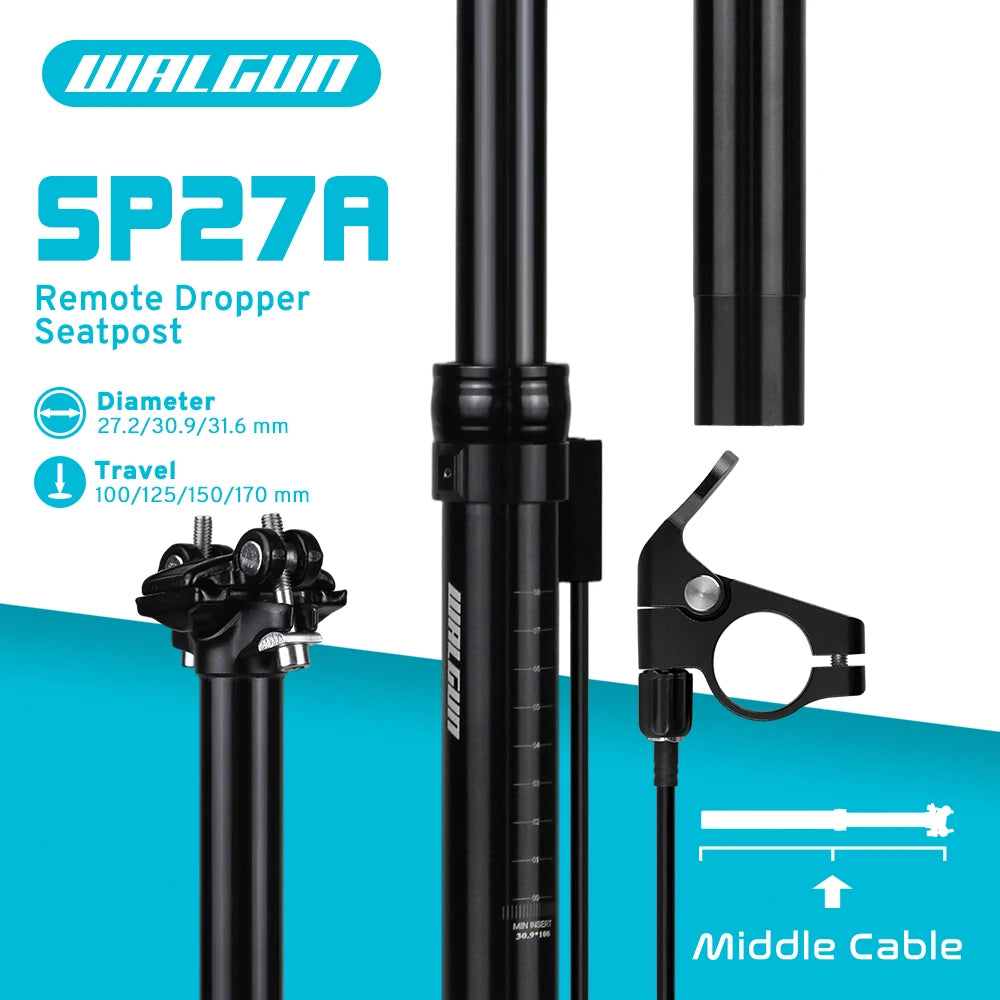 MTB Hydraulic Dropper Seat post – Remote Adjustable Telescopic Seat Post, 27.2/30.9/31.6mm